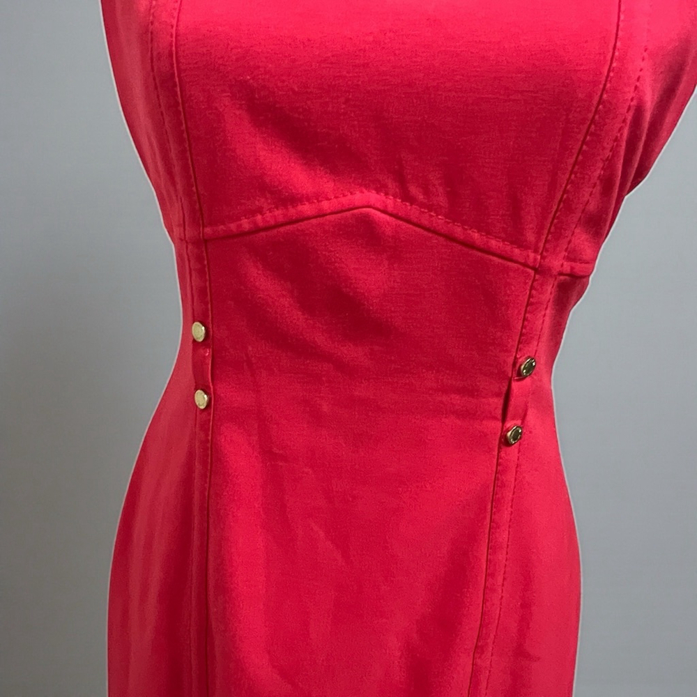 Calvin Klein Women’s Pink Red Sheath Dress Size 4 Sleeveless Career Cocktail - Picture 12 of 14